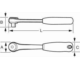 Carracas de cabeza redonda reversibles de 1/2